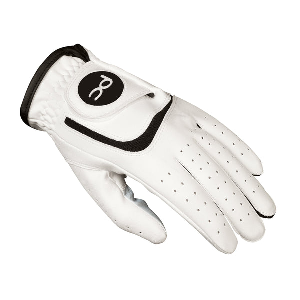 White with Black Lycra Junior Golf Glove