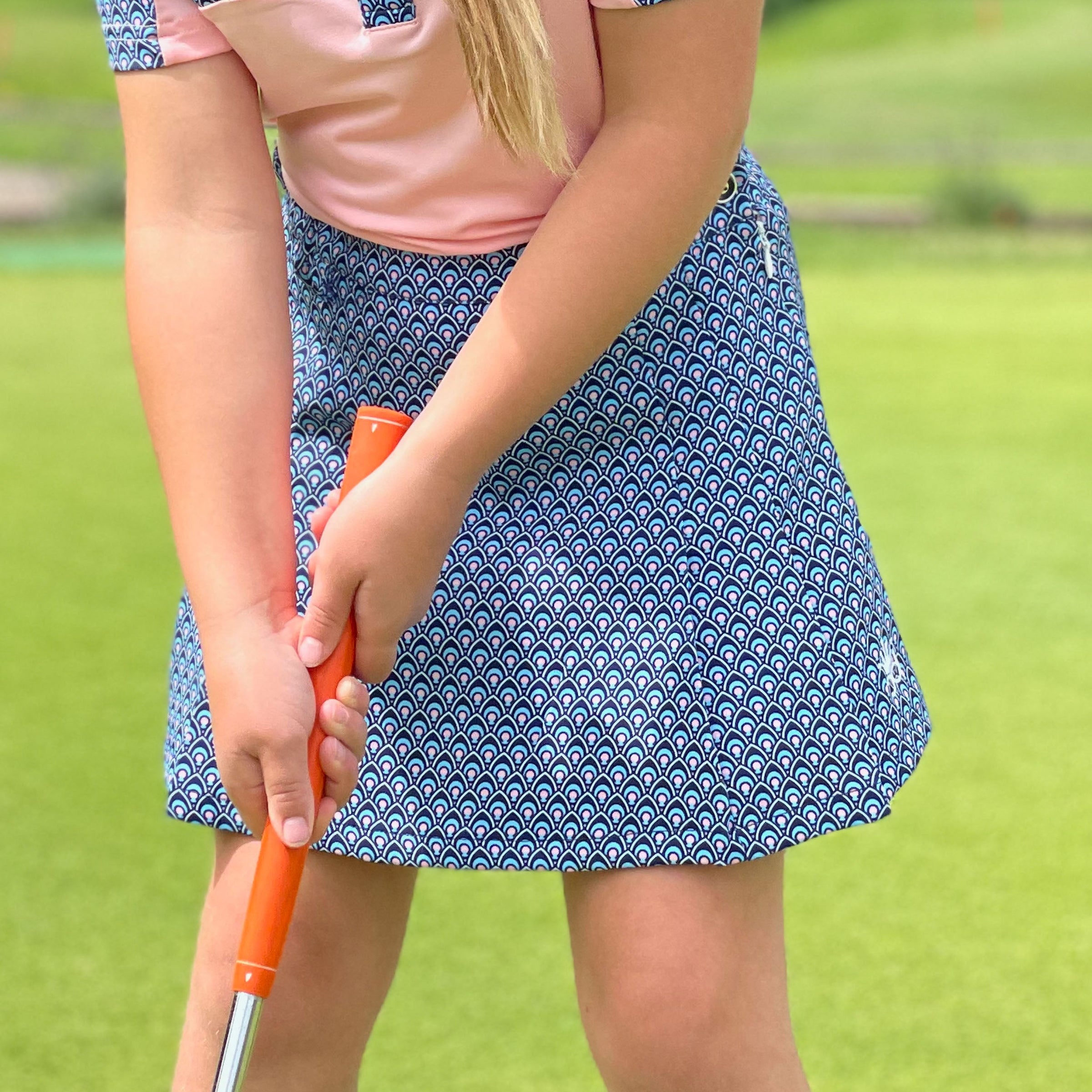 TILLY Girls Golf Skort, Hot Pink/Yellow